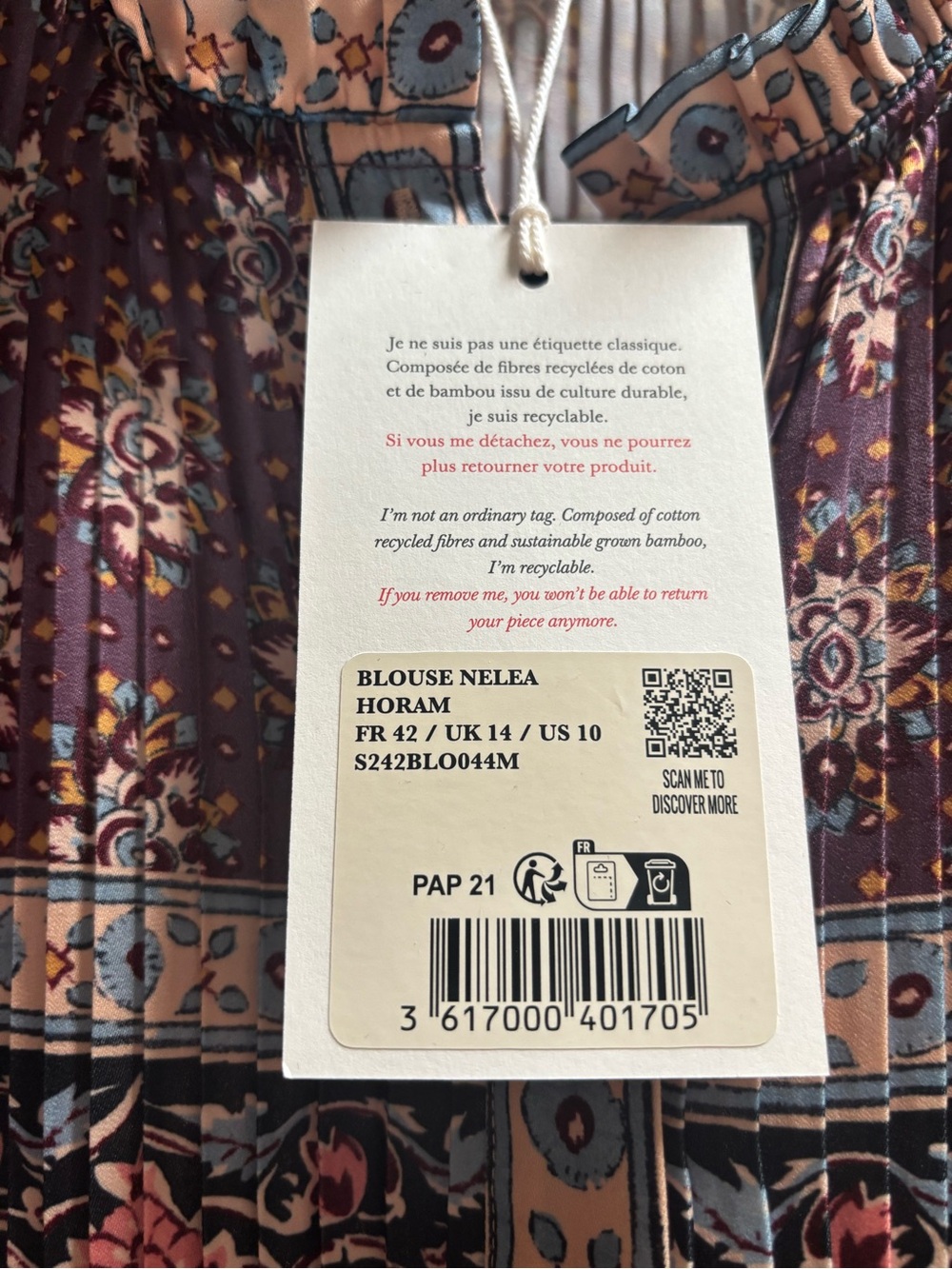 Sézane “Nelea” Bohemian Violet Floral Peasant Blouse - Picture 5 of 8